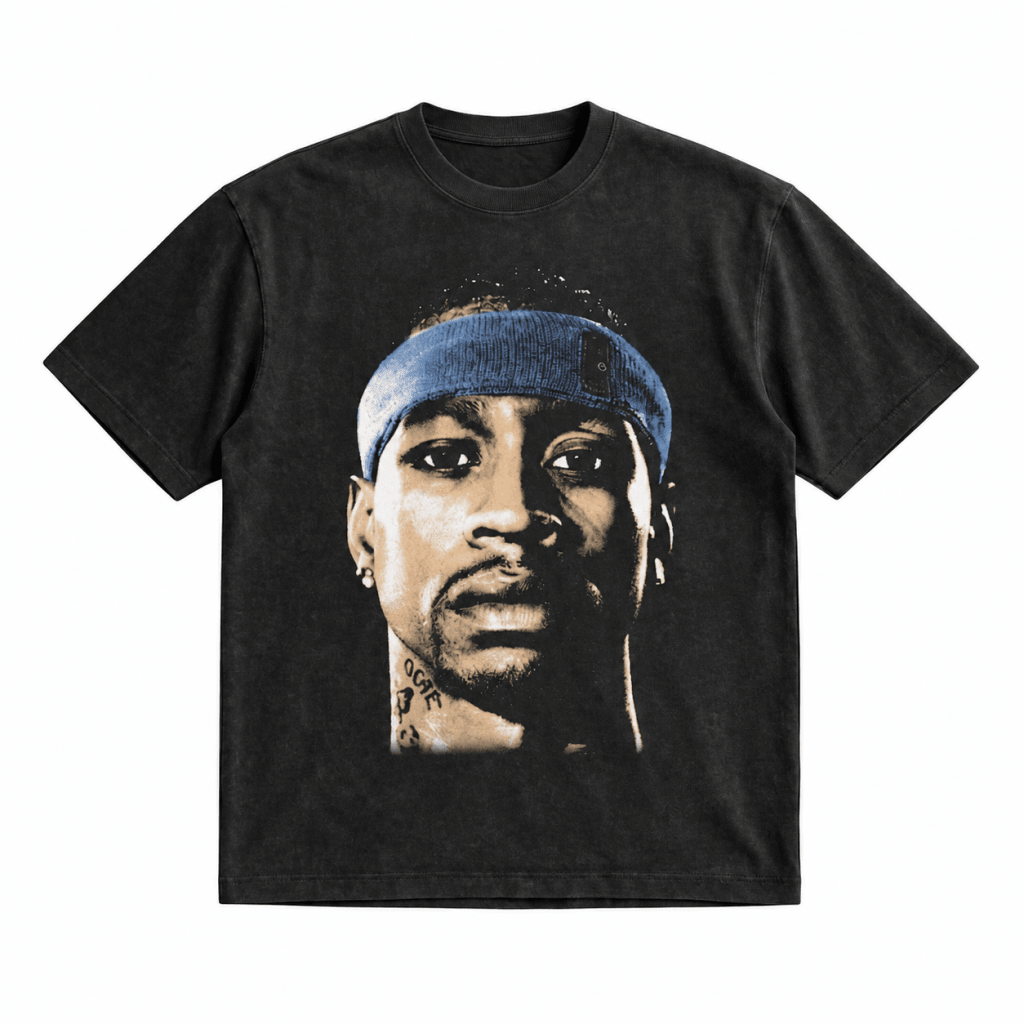 Allen Iverson Legend Vintage-Wash Graphic T-Shirt - Darkdxb
