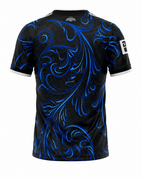 Argentina Black & Blue Special Edition Football Jersey – Shoulder Patch Detail - Darkdxb