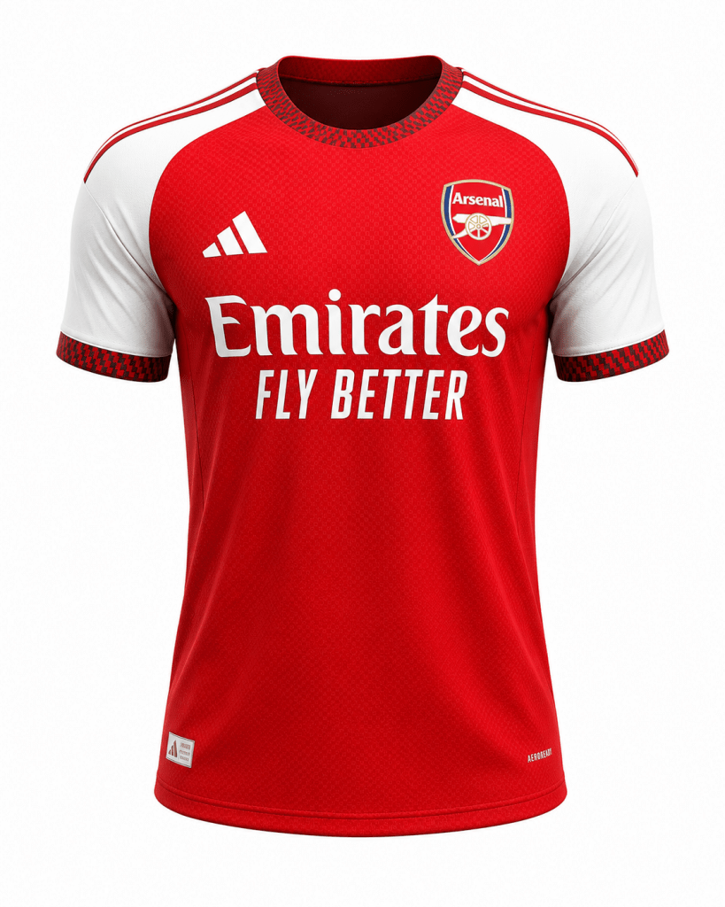 Arsenal 2025/26 Home Football Jersey – Red & White Match Edition - Darkdxb