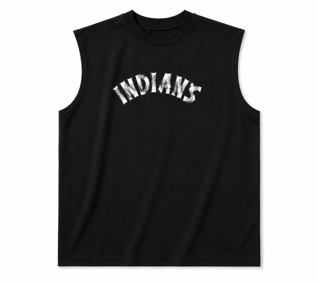 Black Indians Graphic Sleeveless Muscle Tee
