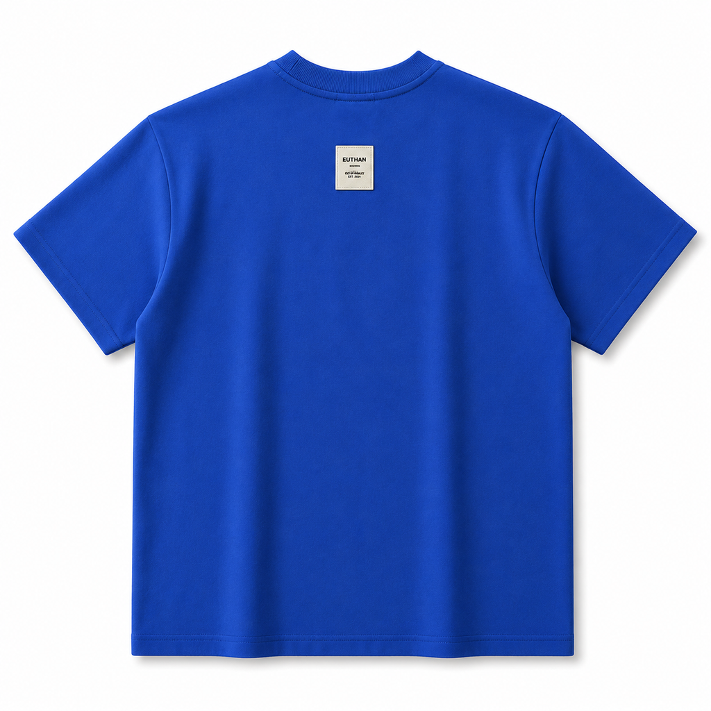 Euphoria Royal Blue Oversized T-Shirt – Premium Embossed Streetwear Tee