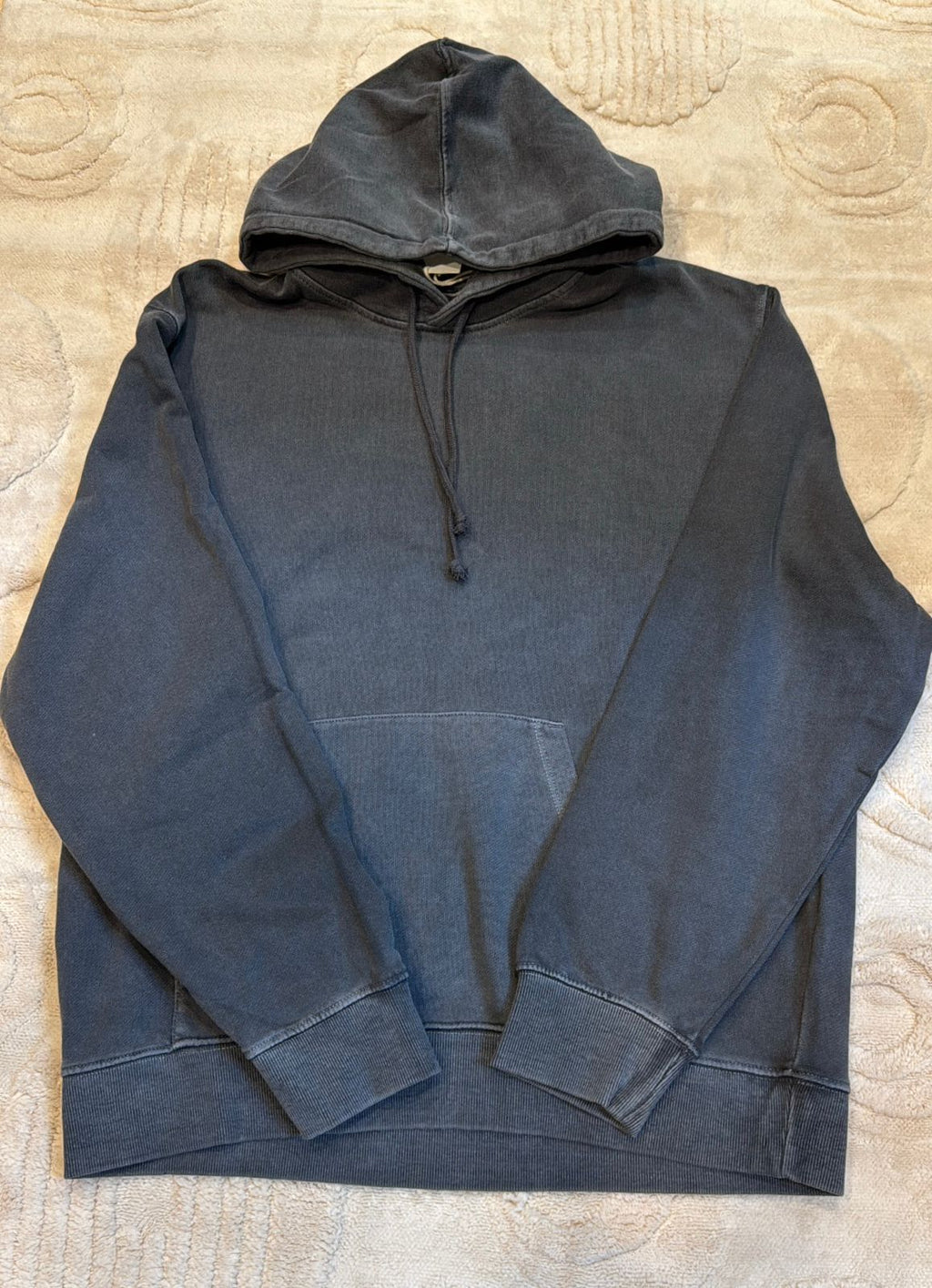 Vintage Washed Black Pullover Hoodie - Distressed Charcoal Gray Sweatshirt