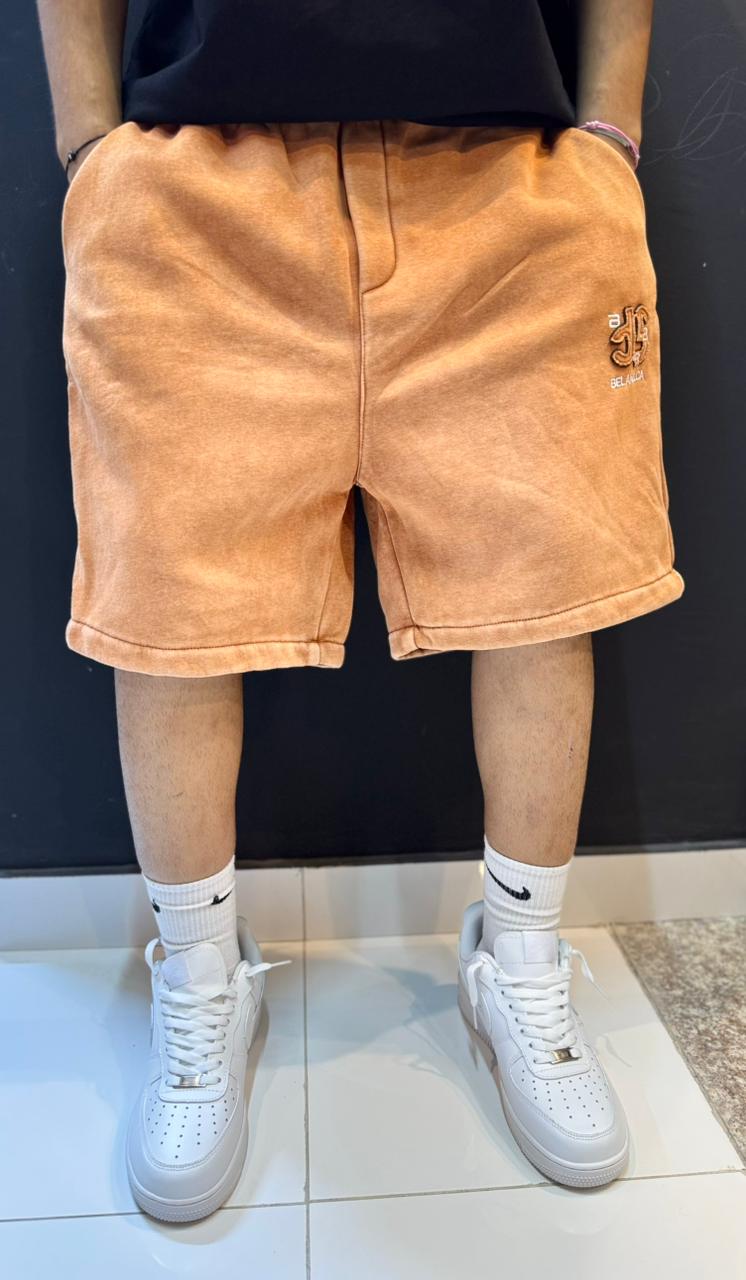 Sunset Orange Wash Shorts: Pop of Color for Summer