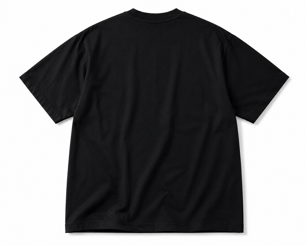 Oversized Black Graphic T-Shirt – Plain Back Edition