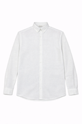 Essentials Classic White Button-Up Shirt – Slim Fit Long Sleeve Dress Shirt