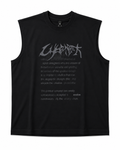 Minimalist Black Sleeveless Graphic Tank Top – Premium Cotton Oversized Fit