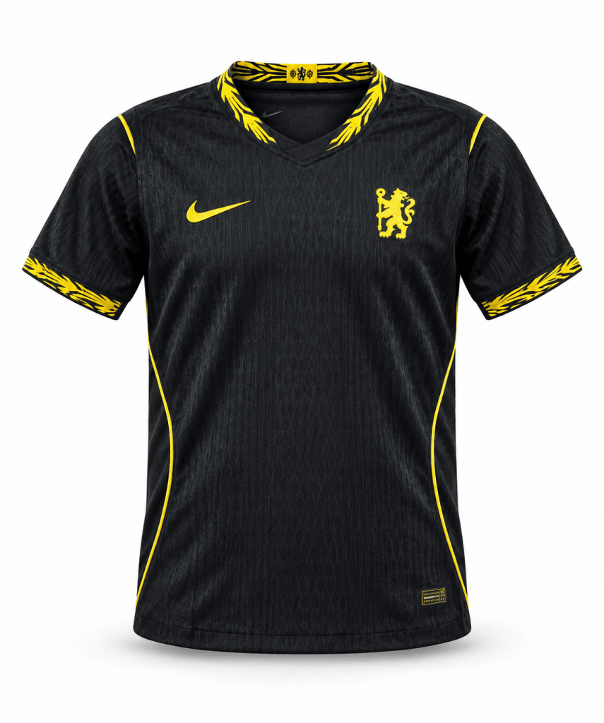 Black and Yellow Football Jersey - Shirts - Darkdxb