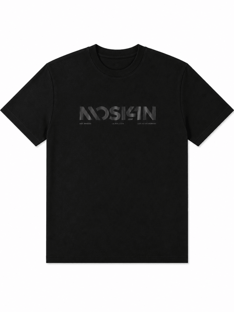 Black Embossed Logo T-Shirt – Premium Minimal Fit - Darkdxb