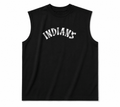 Black Indians Graphic Sleeveless Muscle Tee - Darkdxb