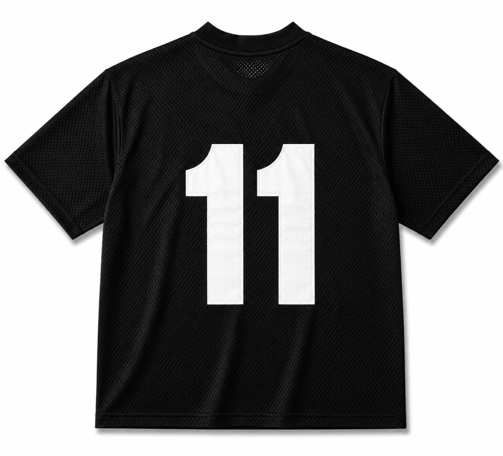Black Mesh S Letter Jersey T-Shirt – Oversized Breathable Streetwear Tee - Darkdxb