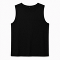 Black Ribbed Sleeveless Vest – Slim Fit - Shirts - Darkdxb