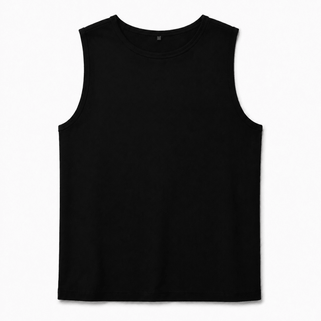 Black Ribbed Sleeveless Vest – Slim Fit - Shirts - Darkdxb