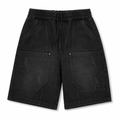 Black Washed Utility Cargo Shorts – Relaxed Fit Streetwear Denim Shorts - Darkdxb