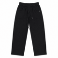 Black Wide-Leg Curved Pocket Metal Tab Sweatpants - Sweatpants - Darkdxb