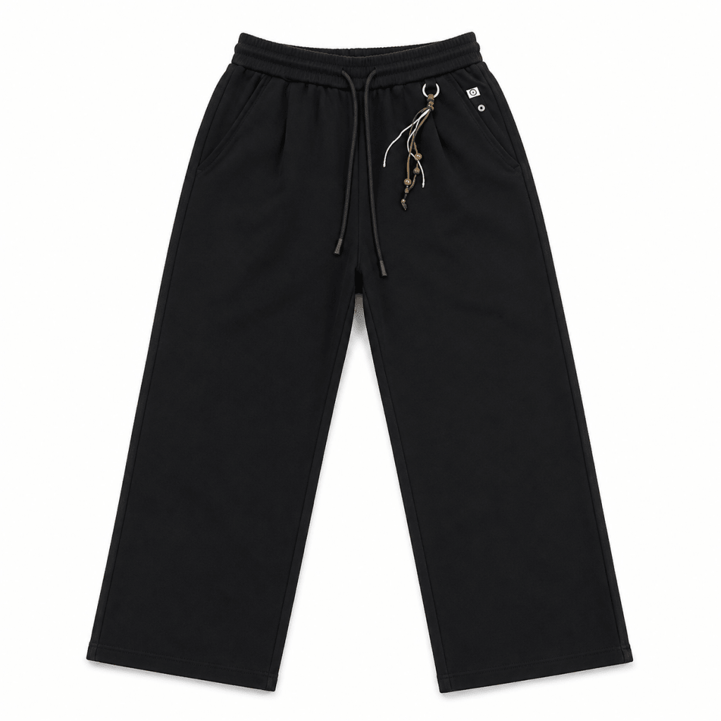 Black Wide Leg Sweatpants – Premium Relaxed Fit Cotton Blend Trousers - Darkdxb