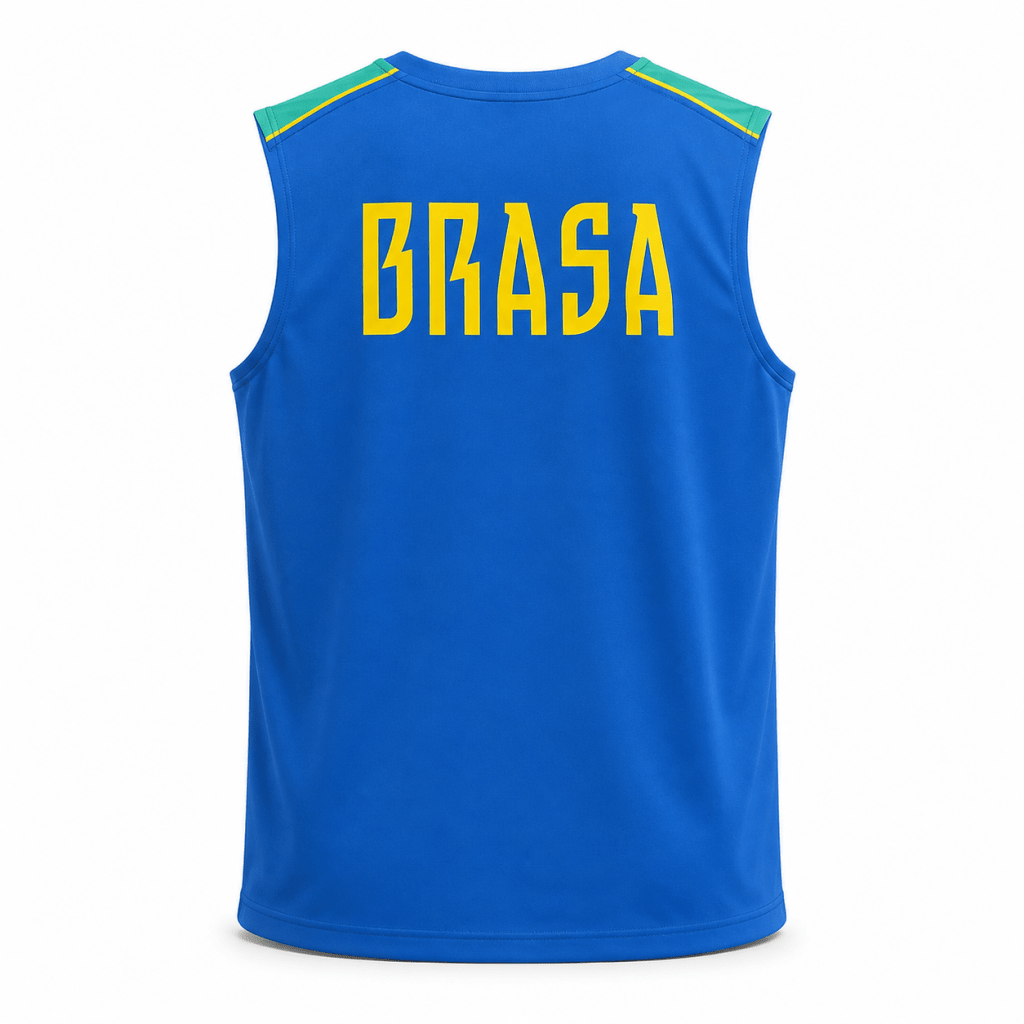 Brasil Training Set – Blue Sleeveless Jersey & Teal Shorts - Jerseys - Darkdxb