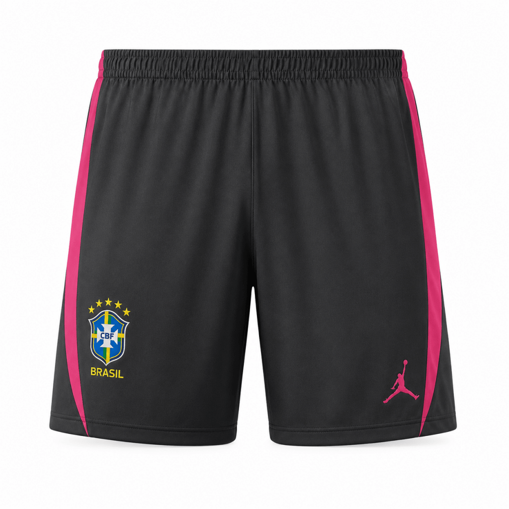 Brasil x Jordan Training Set – Black & Pink Sleeveless Jersey & Shorts - Jerseys - Darkdxb