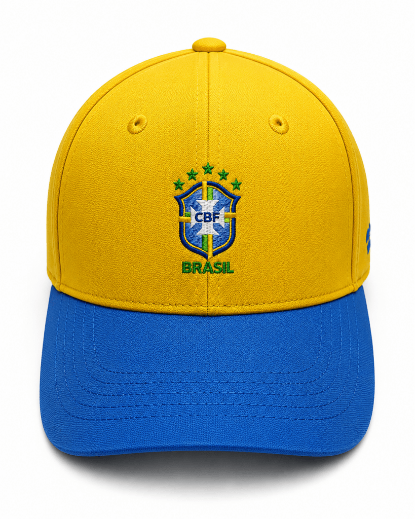 Brazil Football Snapback Cap – Yellow & Blue Adjustable Hat - Darkdxb
