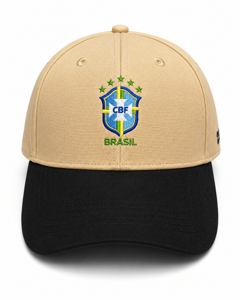 Brazil National Team Beige & Black Snapback Cap - Darkdxb