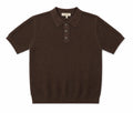 Brown Textured Knit Polo — Oversized Edition - Tops - Darkdxb