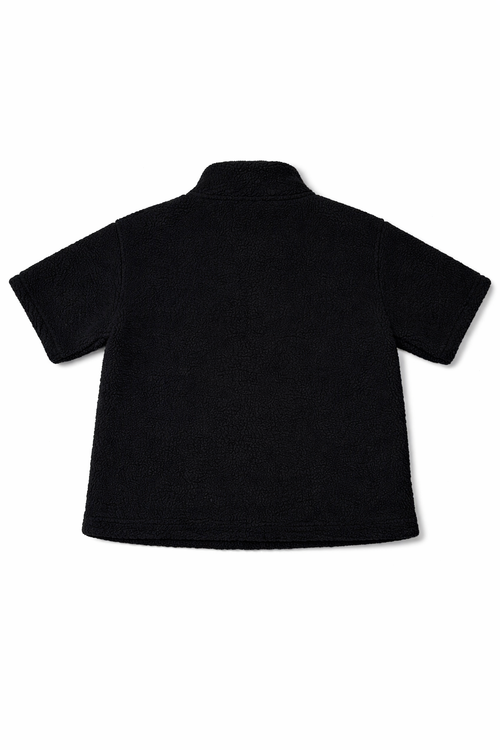 Dark Men’s Black Sherpa Fleece Zip Jacket – Minimal Cozy Streetwear