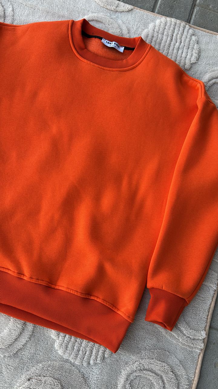 LAST PICK Bright Orange Oversized Crewneck Sweatshirt | Bold Layer