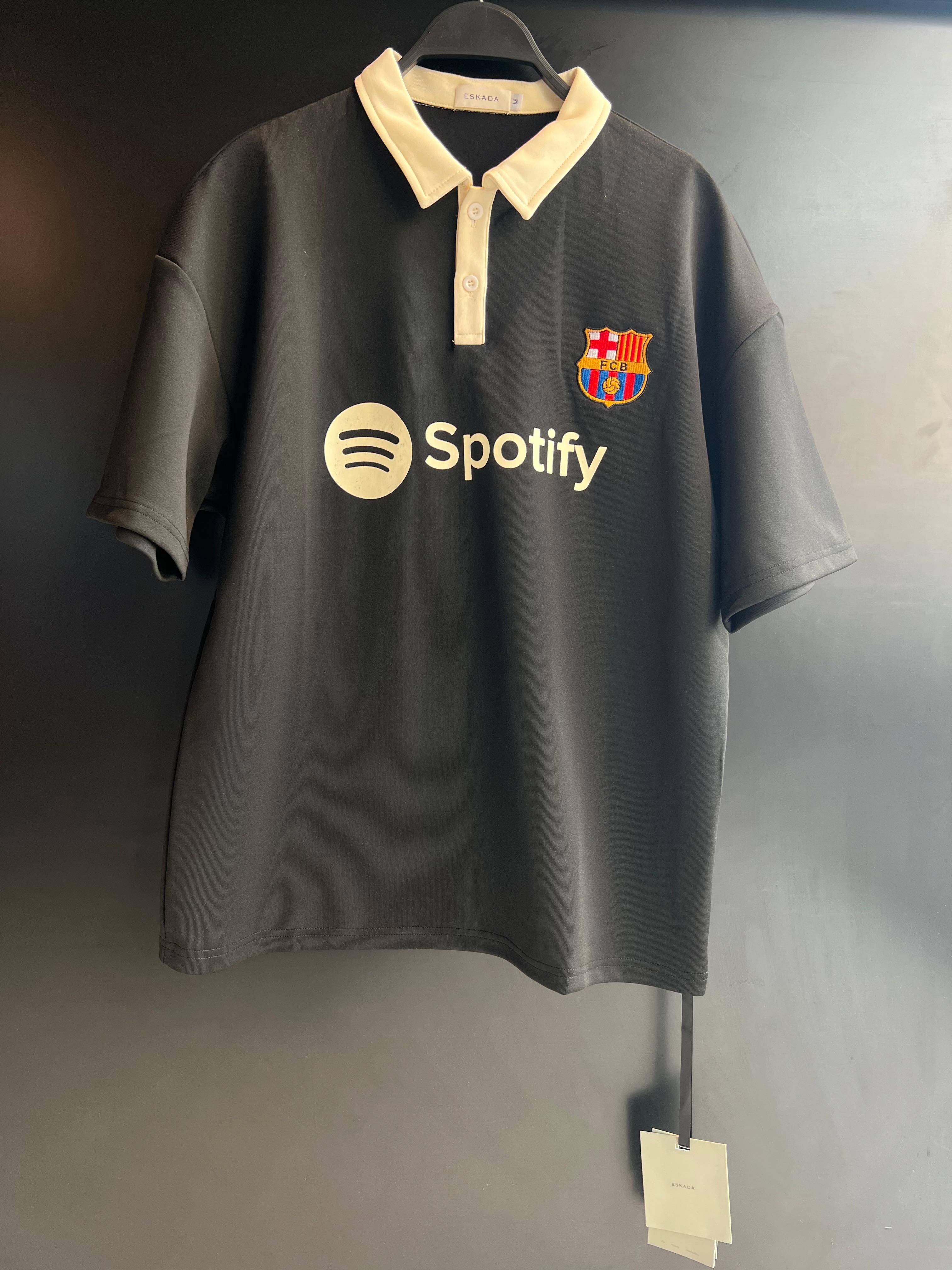 FC Barcelona x Spotify Polo Shirt - Black & Off-White