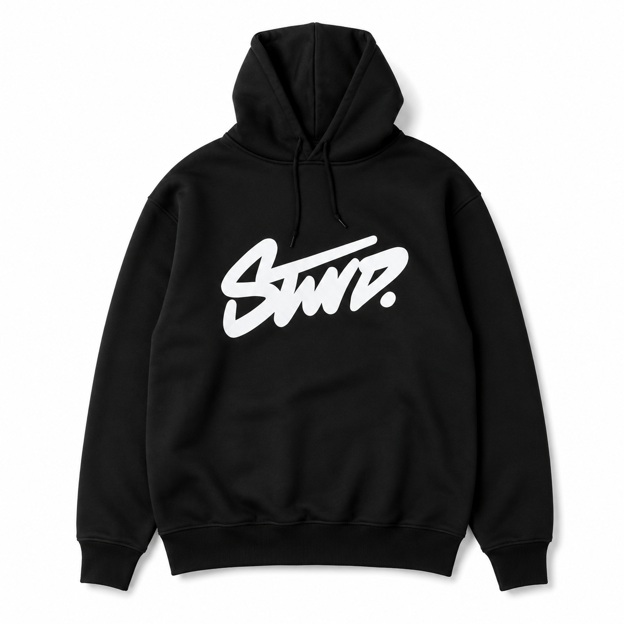 STWD Black Graphic Logo Hoodie