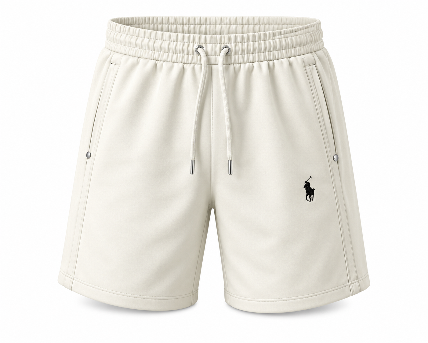 Premium Off-White Cotton Drawstring Shorts