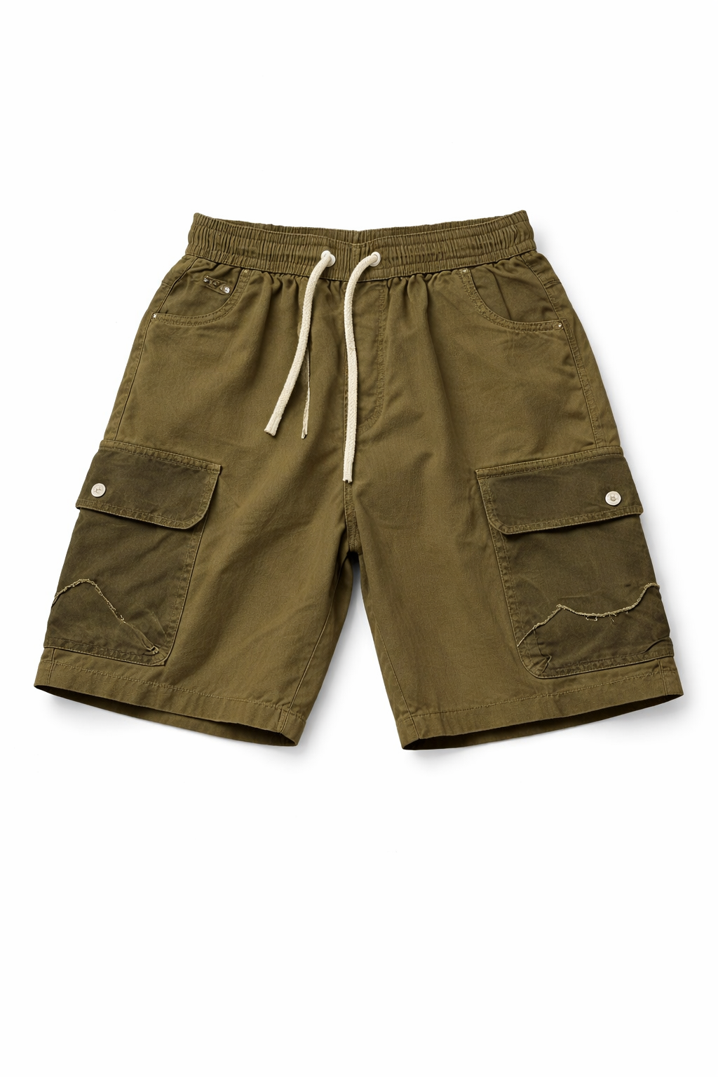 Olive Cargo Shorts – Washed Utility Street Fit
