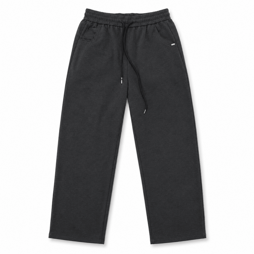 Charcoal Grey Straight-Leg Metal Tab Sweatpants - Sweatpants - Darkdxb