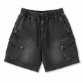Charcoal Washed Cargo Shorts – Relaxed Fit Utility Streetwear Shorts - Darkdxb
