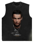 CR7 Cold Stare Graphic Muscle Tee — Dark Edition - Darkdxb