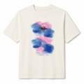 Cream Polo Riders Watercolour Graphic Heavyweight Tee - Shirts - Darkdxb