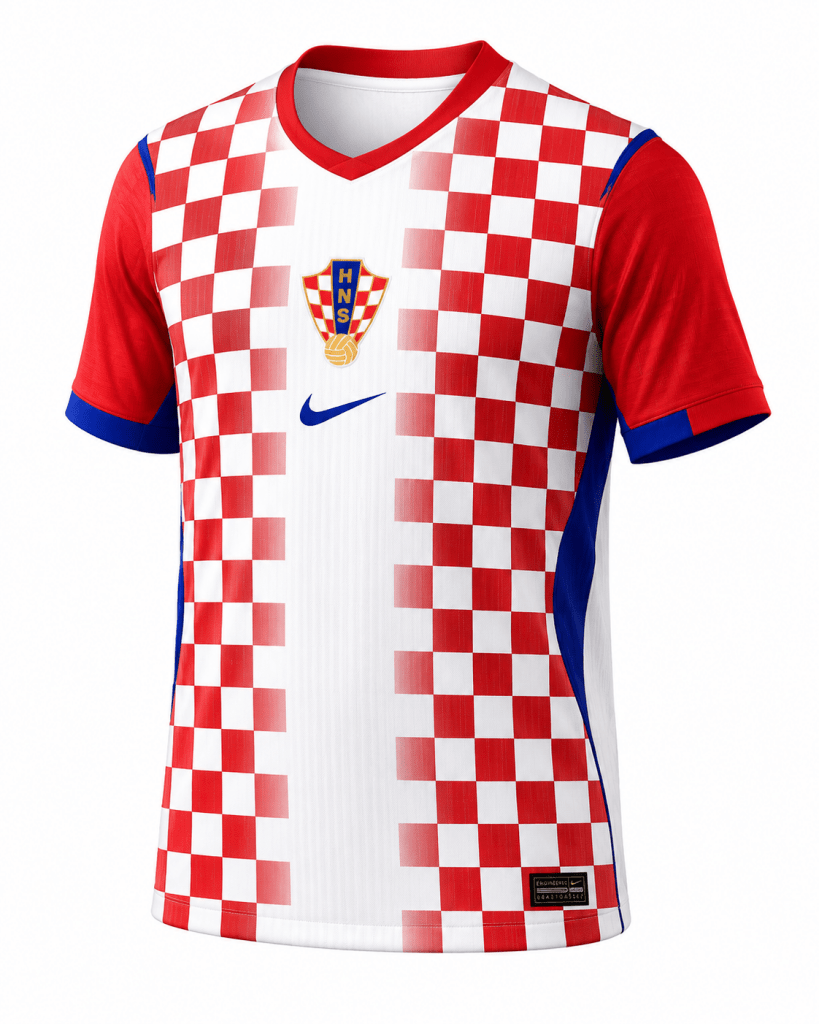 Croatia Home Football Jersey 2026 – Checkered Edition - Darkdxb