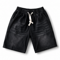 Men's Washed Black Denim Shorts – Relaxed Fit Casual Summer Shorts