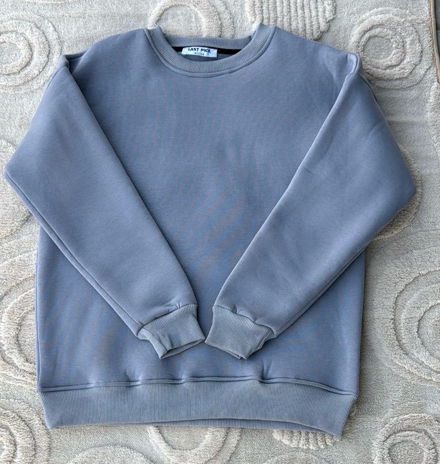 LAST PICK Dusty Blue/Slate Oversized Crewneck Sweatshirt