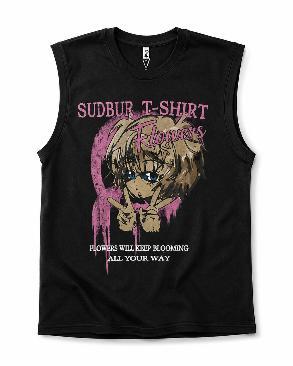 Men's Black Graphic Sleeveless Tank Top – Back Print Streetwear Muscle Tee