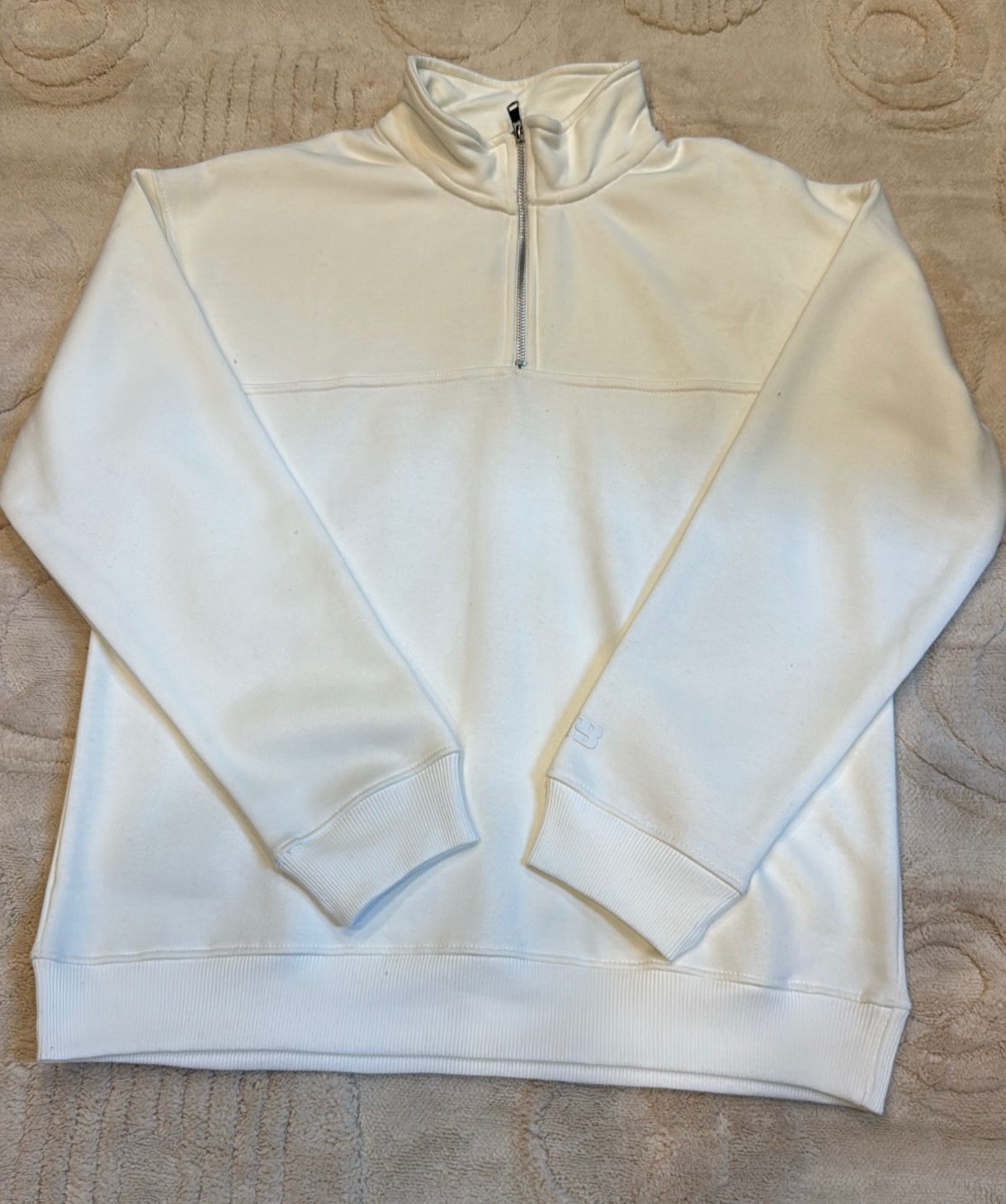 New Balance White Quarter-Zip Pullover Sweatshirt - Mock Neck