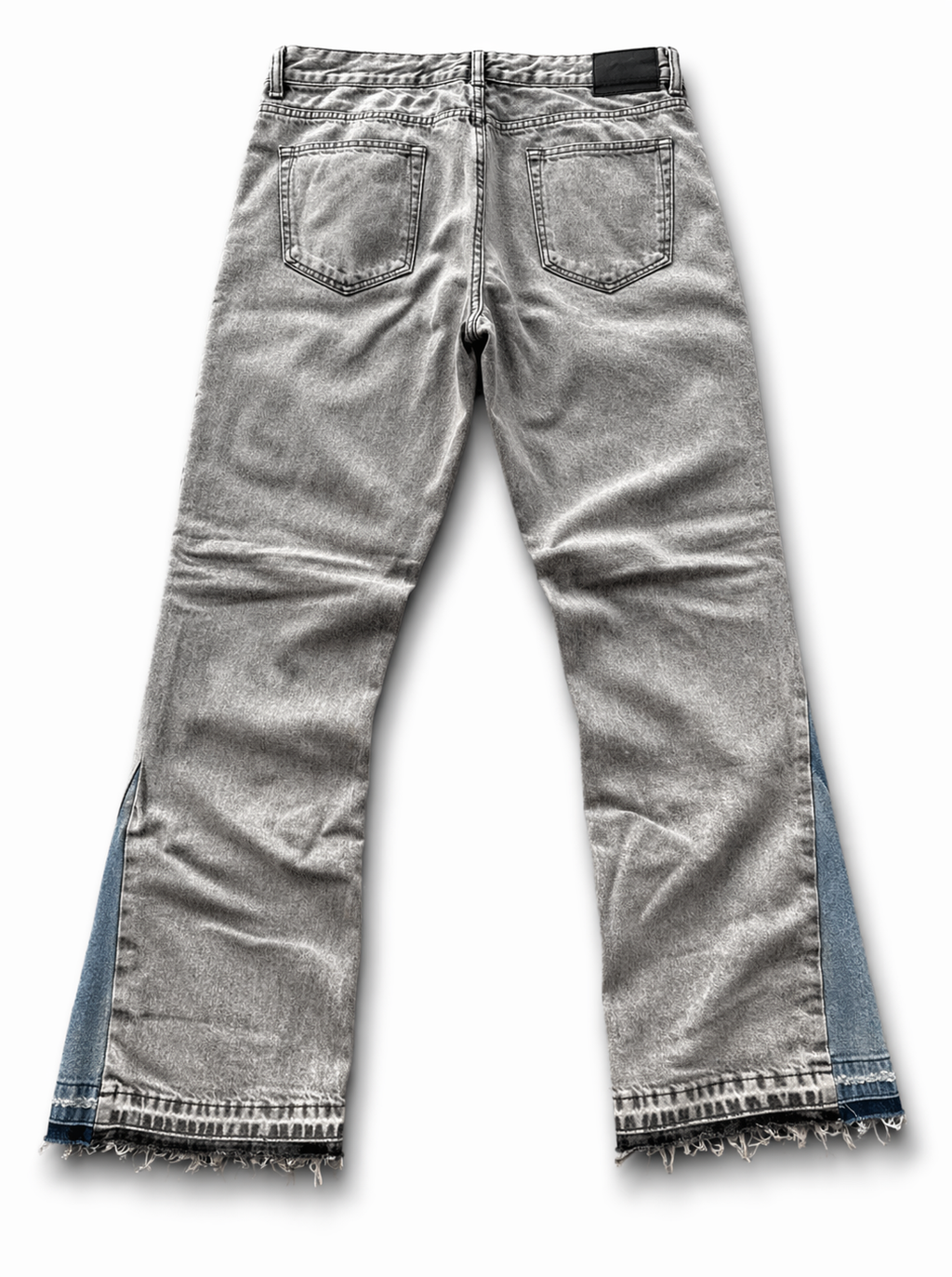 Light Grey Washed Denim Jeans with Contrast Panels