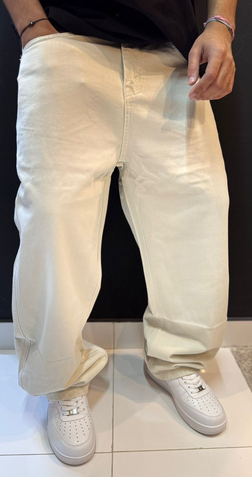 Cream Canvas Baggy Pants: Effortless Neutral Style