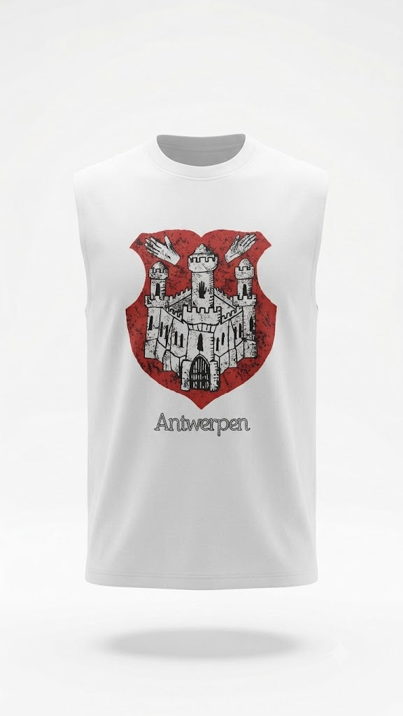 Antwerpen Heritage Oversized Sleeveless Tee – White