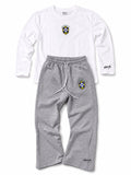 White Brazil Long-Sleeve T-Shirt & Grey Pants Set