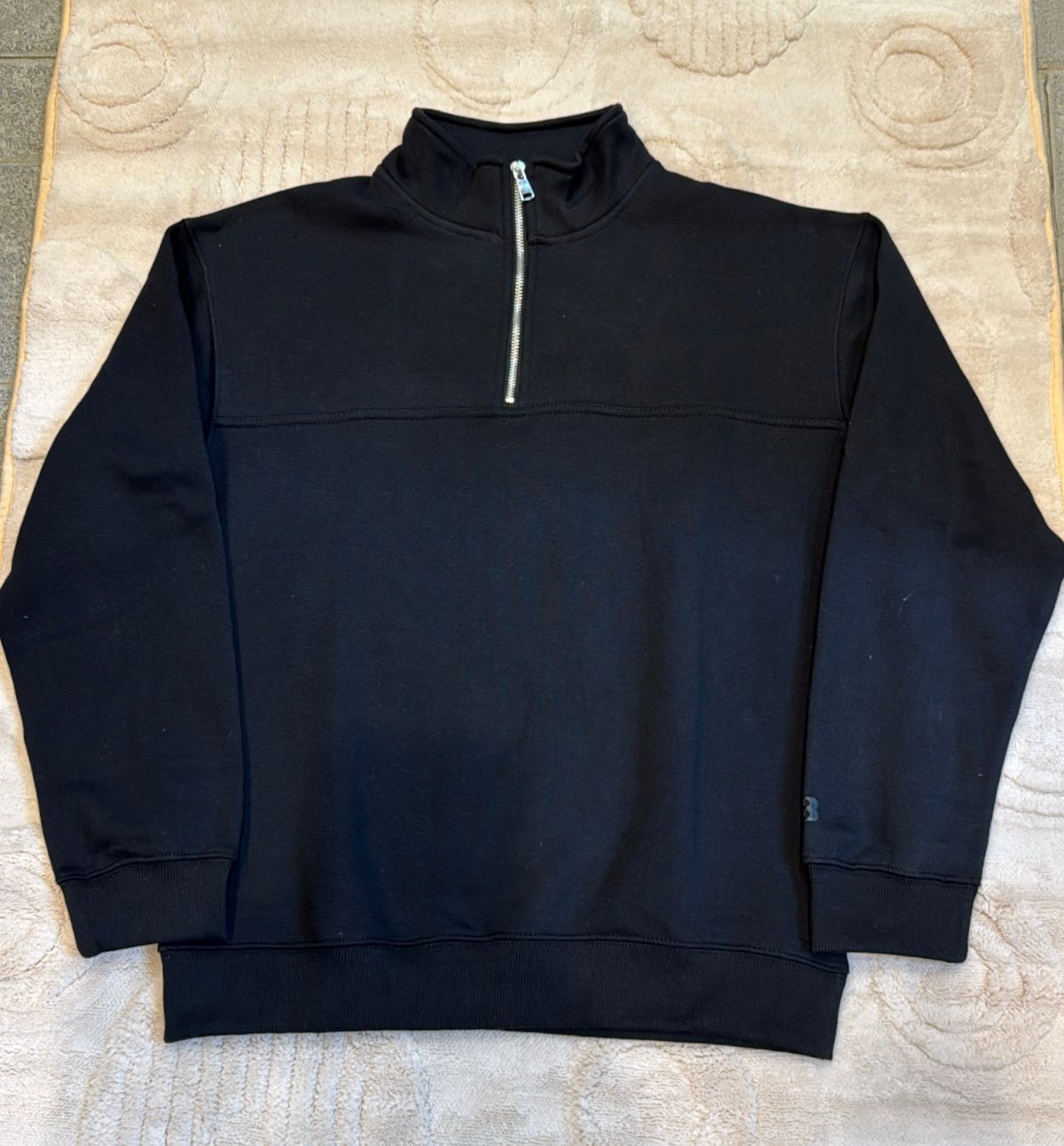 Black Quarter-Zip Pullover Sweatshirt - Athletic / Casual