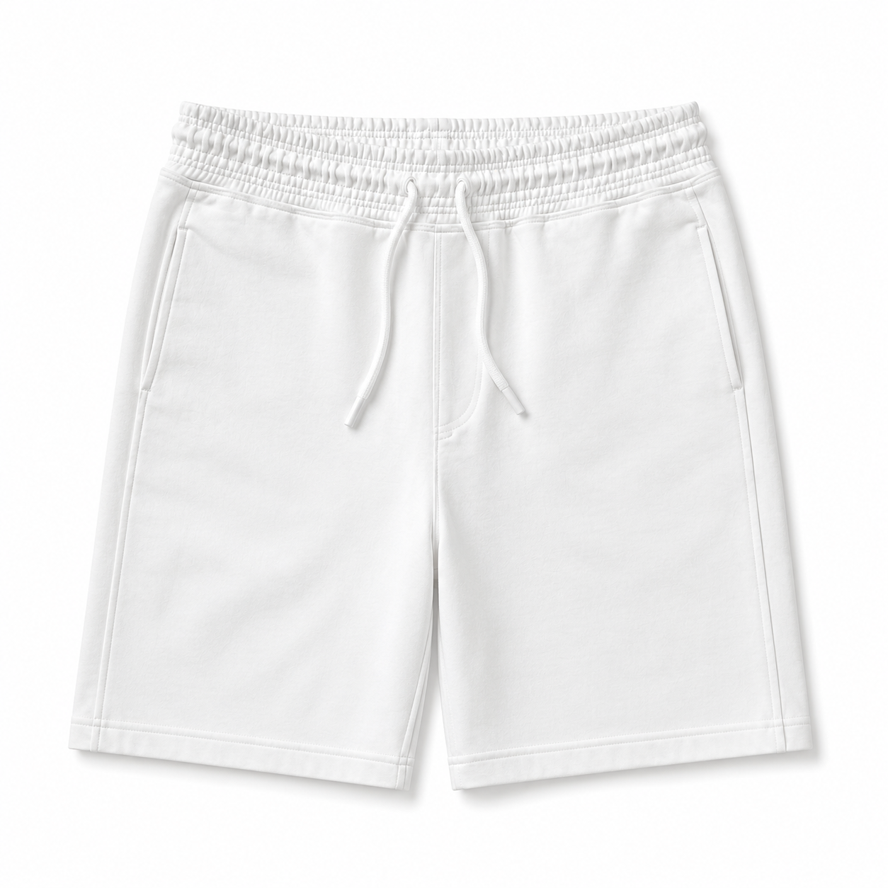 Stwd White Drawstring Sweat Shorts