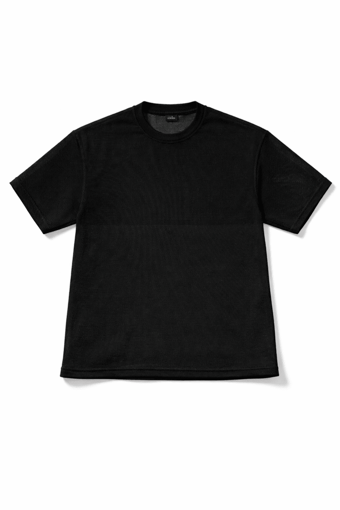 Dark Black Mesh Oversized T-Shirt – Minimal Streetwear Essential Tee - Darkdxb