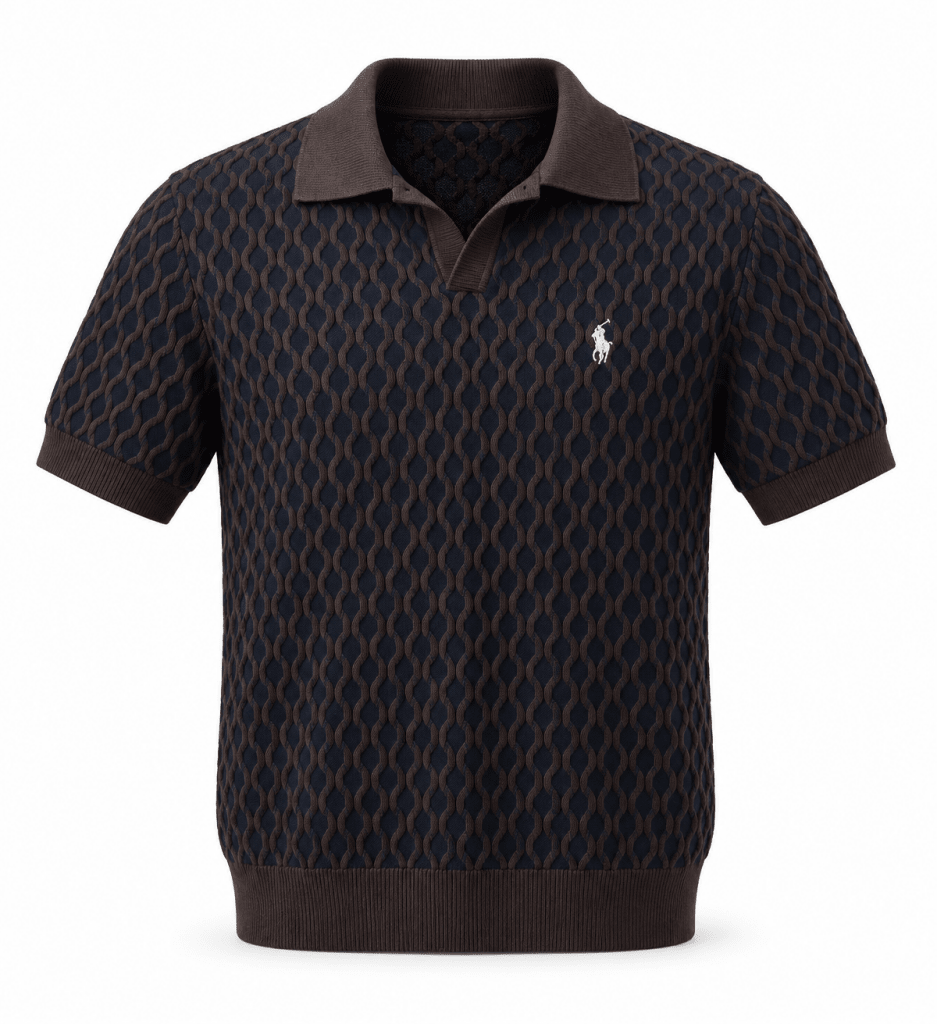 Dark Charcoal Textured Polo Shirt - Shirts - Darkdxb