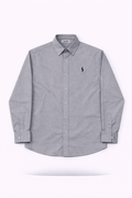 Dark Men’s Classic Light Grey Long Sleeve Button-Down Shirt – Smart Casual - Darkdxb