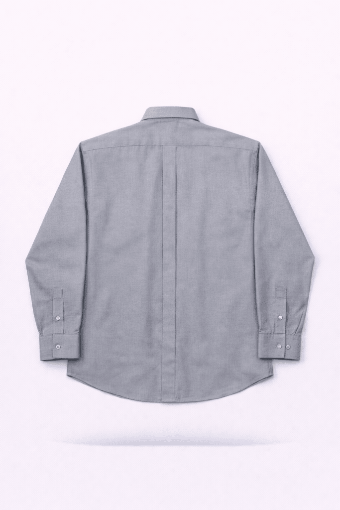 Dark Men’s Classic Light Grey Long Sleeve Button-Down Shirt – Smart Casual - Darkdxb