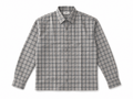 Dark Men's Classic Plaid Long Sleeve Shirt – Grey Checkered Casual Button-Up - Darkdxb